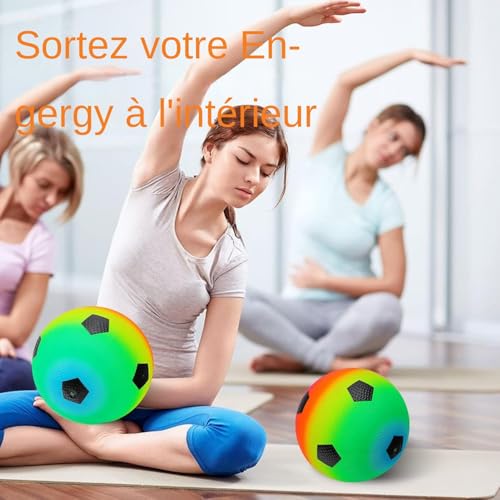 Regenbogen Spielbälle für Kinder und Erwachsene, 4 Stück mit 1 Handpumpe, Bunte Hüpfbälle Gummibälle Aufblasbare Handball Bunt (Football 4)