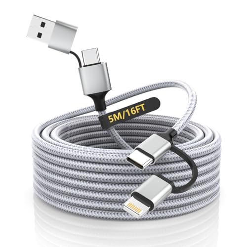 Evita cables cortos con este cable USB C multi 5m de 60W para iPad y iPhone 16