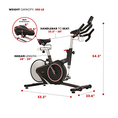 Sunny Health & Fitness Magnetic Rear Belt Drive Indoor Cycling Exercise Bike With Rpm Cadence Sensor - Sf-B1709, Black #TOP5