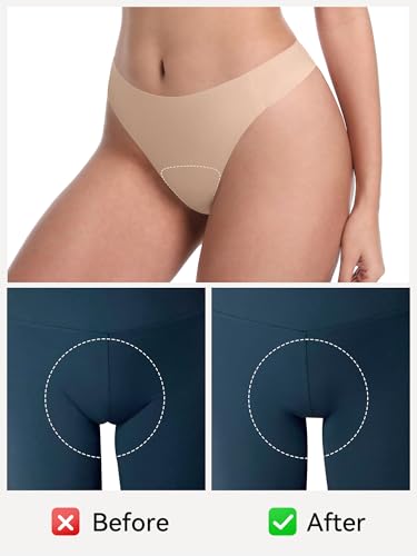 LUCKMEEY Cotton Thongs for Women Seamless Thongs for Women No Show Thong Panty Liners Workout G-String Thongs Underwear2
