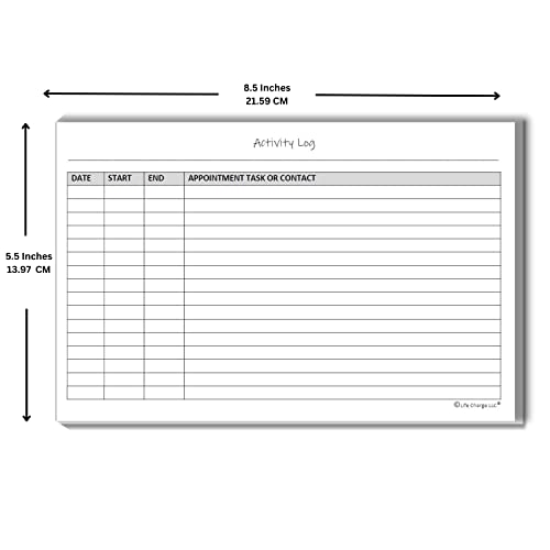 Activity Log Notepads(2 Pack, 50 Pages Each) Planner Pads To List A Task, Action Or Contact. A Versatile Work Tool To Track Time & Office Productivity. 8.5 X 5.5, A5 Sheets. Made In The Usa. #TOP2