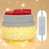 Geronland Wax Melt Warmer with Timer Ceramic 3-in-1 Oil Burner Electric Candle Wax Warmer Burner Wax Melter Fragrance Warmer for Scented Waxs Home Office Bedroom Aromatherapy