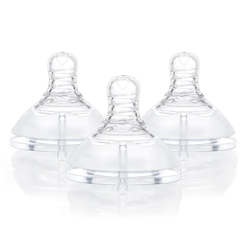 LittleForBig Silicone Soft Touch Adult Bottle Nipples Replacement Teat Compatible with LittleForBig Bottles - Lip Care Bottle Nipples for Adults 3-Pack