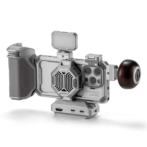Tilta Khronos Ultimate Kit Compatible with iPhone 15 Pro - Titanium White | Includes Phone Case, LED Light, Hub, Handles, Cooling Fan, ND Filter + More | Mobile Filmmaking System