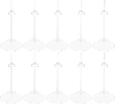 EXCEART Transparent Doll Stand, Clear Plastic Display Holder for 9 in 10 in 11 in Figures, Stable Wide Base Support for Collectibles, Shelves and Cabinets, Shatter-Resistant 1 Pc
