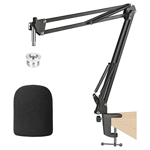 AT2035 Mic stativ med popfilter – mikrofonstativ med vindrutesskum för Audio Technica AT2035 mikrofon av YOUSHARES