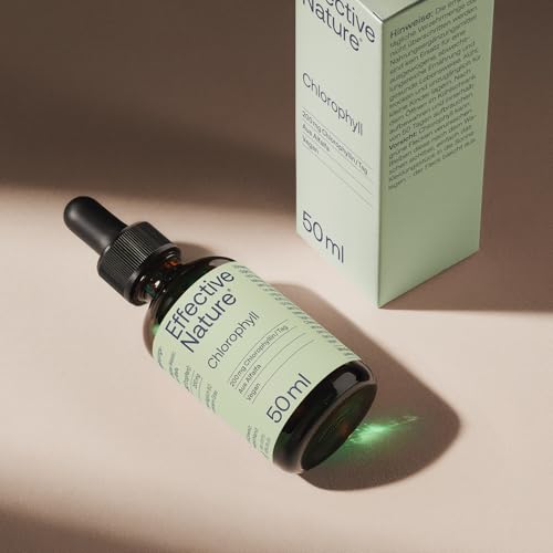effective nature - Liquid Chlorophyll Tropfen aus Alfalfa - 50 ml - Ohne Konservierungsstoffe - Besonders Natürliches, Flüssiges Chlorophyll