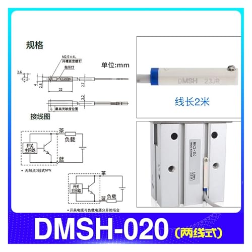 Interruptor magnético CMSG CMSJ DMSH-020 para cilindro neumático NPN PNP 2