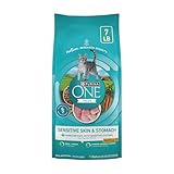 Purina ONE Sensitive Stomach, Sensitive Skin, Natural Dry Cat Food, +Plus Sensitive Skin and Stomach Formula - 7 lb. Bag