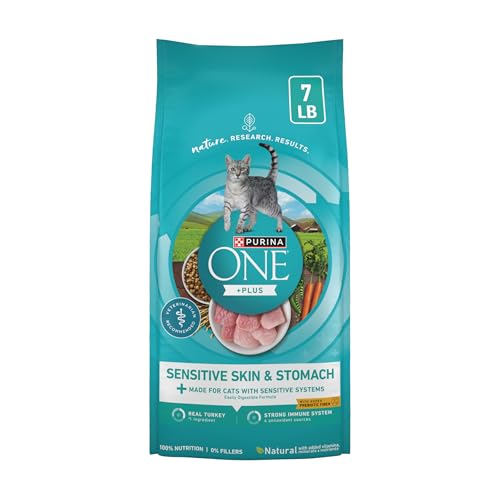Purina ONE Sensitive Stomach, Sensitive Skin, Natural Dry Cat Food, +Plus Sensitive Skin and Stomach...