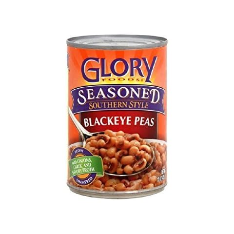 Glory Foods, Seasoned, Blackeye Peas, 15oz Can (Pack of 6) Cover