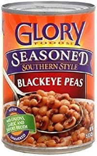 Glory Foods, Seasoned, Blackeye Peas, 15oz Can (Pack of 6)