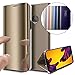 Produktbild COTDINFOR Huawei P8 Lite 2017 Spiegel Ledertasche Handyhülle Cool Männer Mädchen Slim Clear Crystal Spiegel Flip Ständer Etui Hüllen Schutzhüllen für Huawei P8 Lite 2017 Mirror PU Gold MX.
