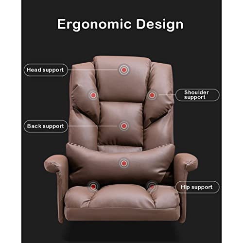 Chaise de bureau ergonomique réglable et inclinable marron