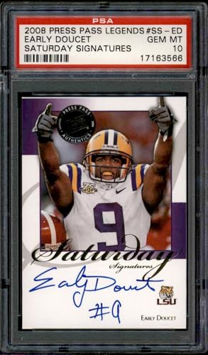 2008 Press Pass Legends Early Doucet Sat. Sigs. #SS-ED (Auto) (PSA 10)
