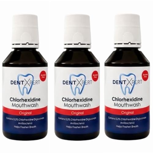 Image of Dent X Pert Chlorhexidine Mouthwash Original Alcohol Free | Antibacterial Mouthwash with Digluconate | Daily Oral Care & Fresh Breath (Pack of 3 x 300ml Each)