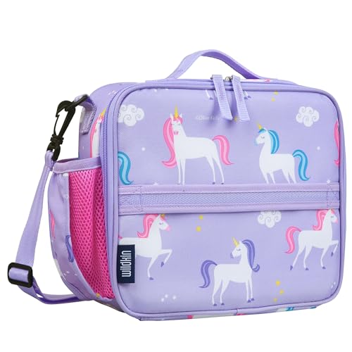 Image of Wildkin Kids ECO rPET Insulated Lunch Box - Keeps Food Hot or Cold, Easy-Clean Lining, Mesh Pockets & BPA-Free - Boys & Girls, Ideal for School, Travel & Daycare - Unicorn