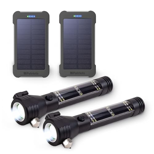 4Patriots: 2 Patriot Power Cell CXs & 2 HaloXT Tactical Flashlights for Camping & Emergencies