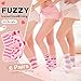 ANBALA 12Pcs Spa Sleepover Party Supplies - 6 Pink Spa Headbands & 6 Fuzzy Socks for Slumber Party Gifts