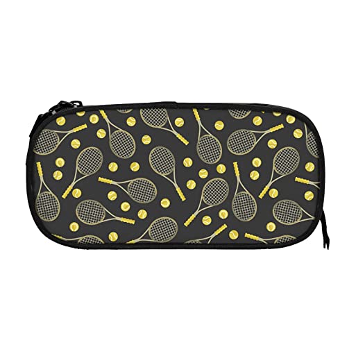 Raquettes de tennis amusantes et balles de tennis - Grande capacité - Portable - Avec double fermeture éclair - Pour étudiants et employés de bureau, Noir , Taille unique, Cartable Cover