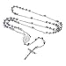 FaithHeart Saint Benedict Rosary Necklace, Holy Soil Medal Cross Crucifix Pendant, 6MM Beads, 28 Inches Chain, 6.7 Inches Pendant (Silver)