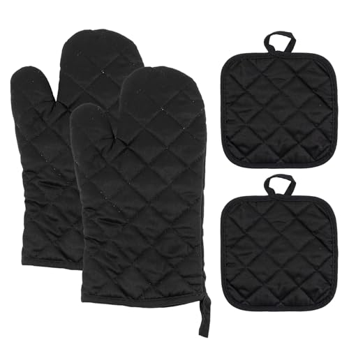 RoxNvm Ofenhandschuhe,1Paar Topfhandschuhe mit 2 Topflappen,Hitzebestaendig Backofenhandschuhe, Baumwolle Waschbare Topflappen Handschuh, Backhandschuhe kochhandschuhe für Küche Grillen BBQ RoxNvm Ofenhandschuhe,1Paar Topfhandschuhe mit 2 Topflappen,Hitzebestaendig Backofenhandschuhe, Baumwolle Waschbare Topflappen Handschuh, Backhandschuhe kochhandschuhe für Küche Grillen BBQ