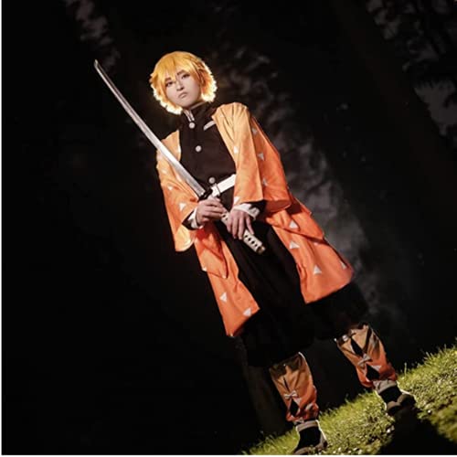 Tanjiro Cosplay Fantasia Giyuu Cosplay Kimono Halloween Zenitsu Cosplay Conjunto Feminino Masculino,