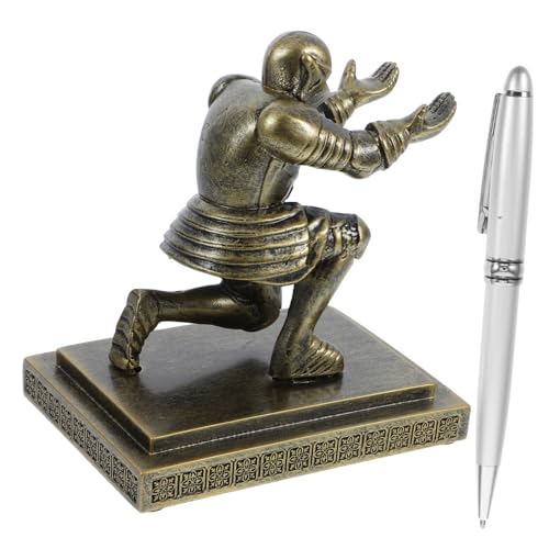 Chevalier porte-stylo or Angoily en résine pour bureau chic