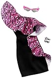  Barbie Mattel GHW78 - Mode, Kleidung Fashions Komplettes Outfit - Kleid, Cocktailkleid One-Shoulder und 2 Assecoires