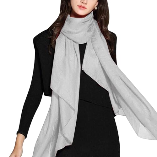 ANKOMINA Women Soft Large Long Scarf Lightweight Cotton Linen Beach Shawl Wraps Silky Pashmina Wedding Bridal Scarves2