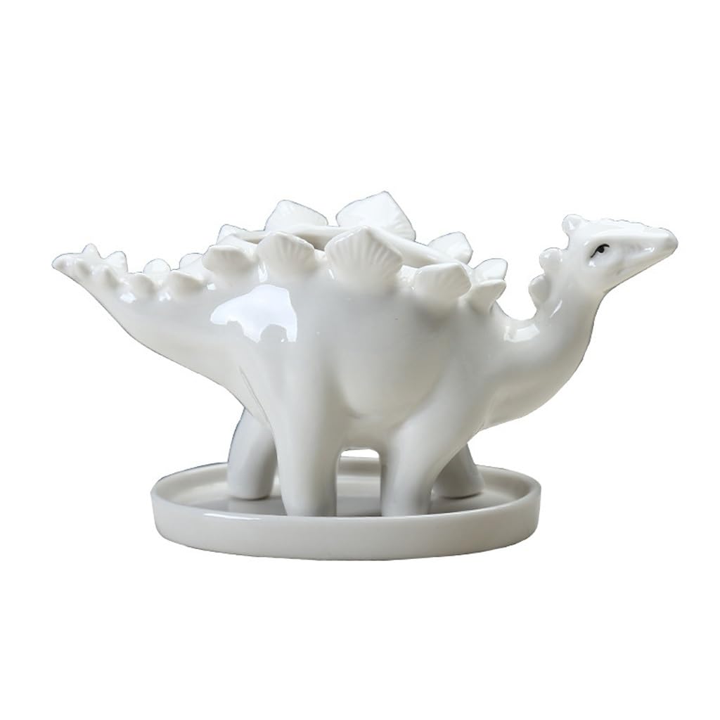 GELASIGE Flower Pots Creative Succulent Flowerpots, Indoor Tabletop Ceramic Flowerpots, Cute Dinosaur Ornaments Outdoor Flower Pots(C)