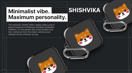 Image of SHISHVIKA Ultra Armor Silicone Case Cover Compatible for CMF by Nothing Buds Pro 2 / Buds 2 Plus /Buds 2 (Sticker Shiba, Cartoon)