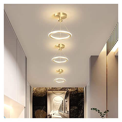 Lustres plafond moderne 19W suspension noire et dorée dimmable de 20cm pour entrée