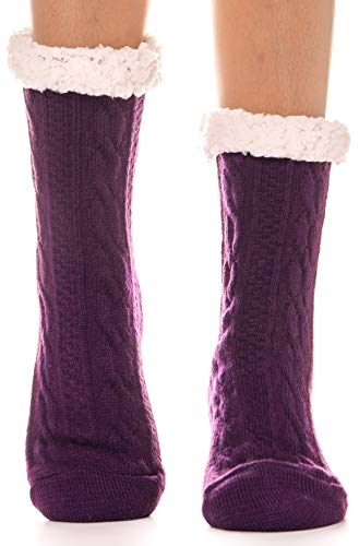 Image of EBMORE Women Slipper Fuzzy Socks Fluffy Cozy Cabin Warm Winter Soft Thick Comfy Fleece Non Slip Home Socks