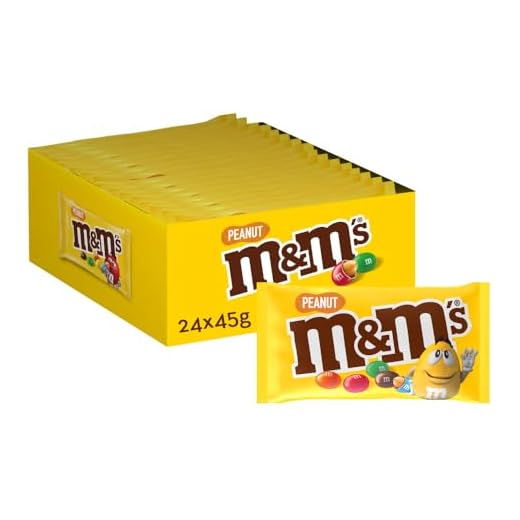 M&M's Peanuts Snack en Bolitas de Colores con Cacahuete y Chocolate con Leche (24 x 45g)