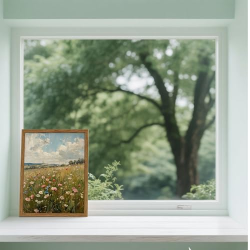 Image of Vintage Wildflowers Wall Art, Vintage Botanical Wall Decor Paintings, Farmhouse Nature Colorful Flower Canvas Prints Artwork for Bedroom Living Room 10x8 inch Wood Framed