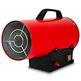 EBERTH Calefactor de gas directo 15kW, generador de aire caliente, capacidad 320m³/h con manguera flexible, reductor de presión, bombona de gas propano/butano, protección contra sobrecalentamiento