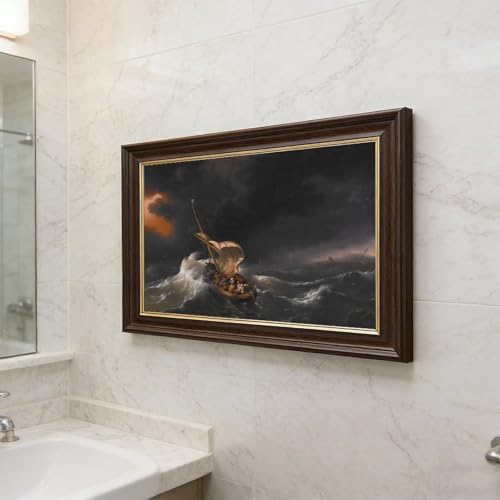 Toile Christ dans la tempête Ludolf Backhuysen pour grand décor mural de salon - 5