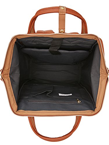Kah&Kee Leather Backpack Diaper Bag With Laptop Compartment Travel School For Women Man (Camel, Large) #TOP4