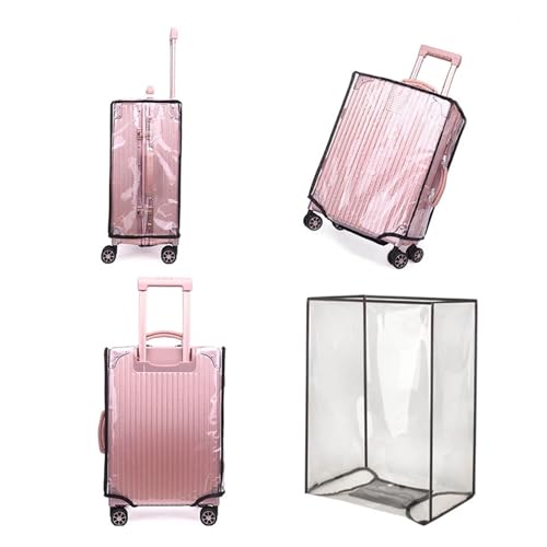 Waterproof Rolling Luggage Cover Full Transparent Luggage Protector Thicken Suitcas PVC Funda Para Maletas De Viaje for Luggage, Travelling(24inch B)
