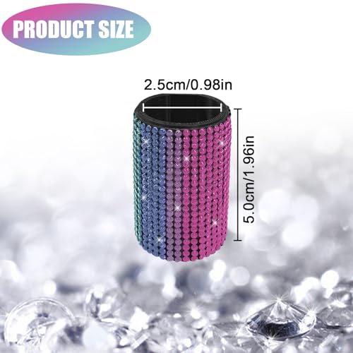Image of Upright Car Chapstick Holder, Bling Insulating Lip Balm Holder,Rhinestone Car Accessories for Women Interior ,Suitable for Most Vehicles. (Rainbow)