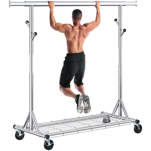 Heavy Duty Clothes Rack Load 530 LBS Metal Clothing Garment Rack ...