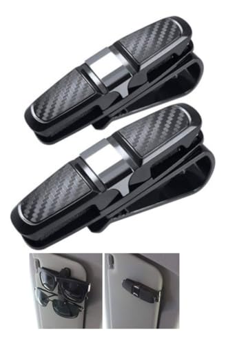 Porta Óculos e Cartão Veicular – Suporte para Quebra-Sol de Carro, Kit com 2 Peças