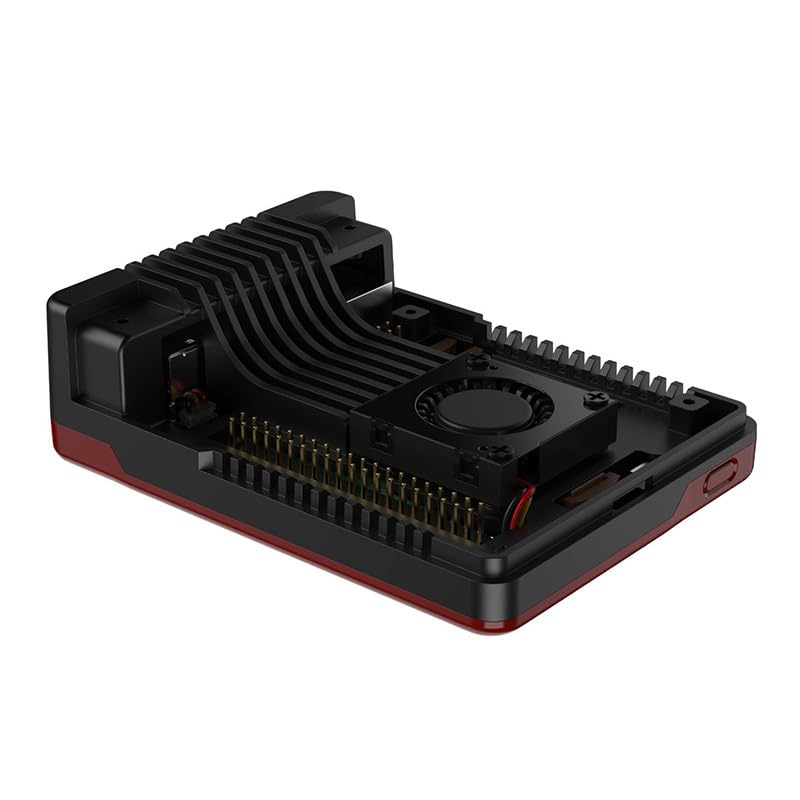 Obudowa chłodząca ze stopu aluminium do Raspberry Pi 5 z wbudowanym wentylatorem, powłoka ochronna rozpraszająca ciepło z kompozytową konstrukcją ABS do akcesoriów komputerowych z jedną płytą