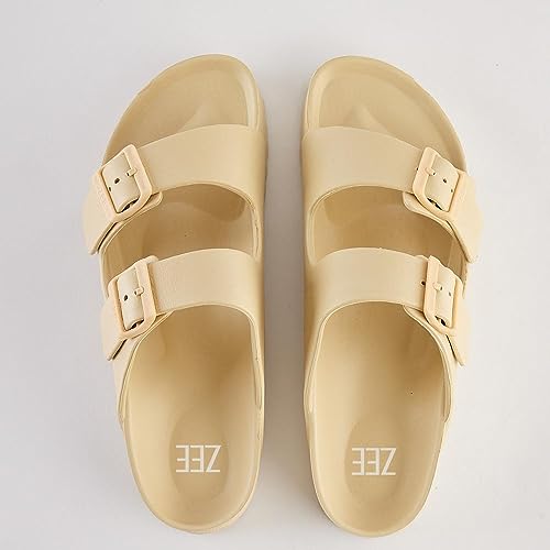 ZEE womens EVA-LASTIC-TODO Flat Sandal, Beige, 41 EU