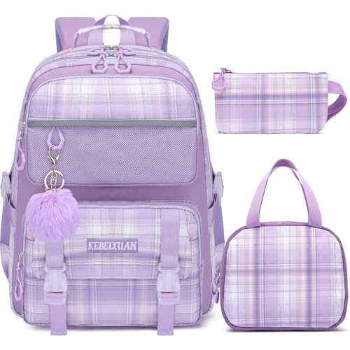 KEBEIXUAN Cartable Fille Primaire, 3 Pièces Kawaii Sac...