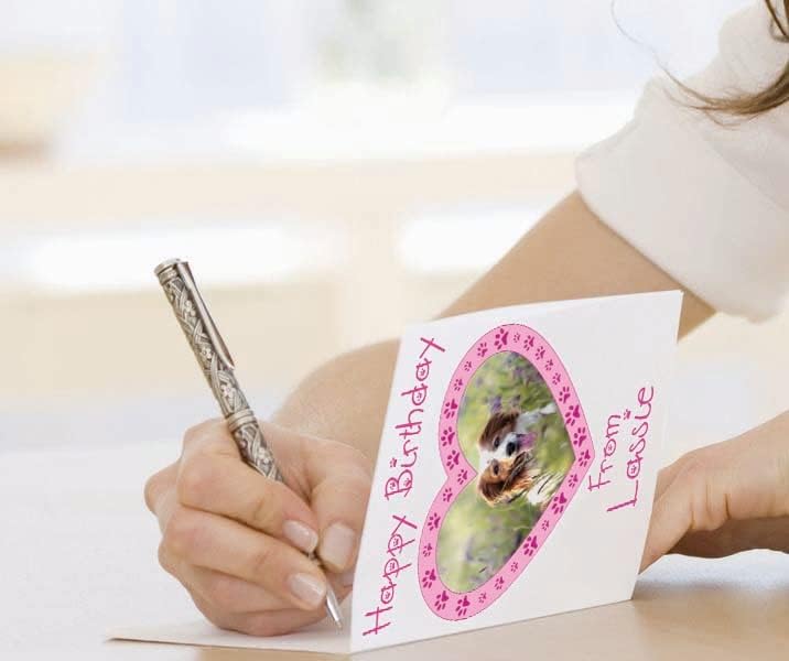 Personalised Pet Photo Birthday Day Card From The Dog Cat (PINK)