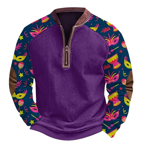 Cocila 3D Printed Hoodie Quarter Zip Neckline Casual Festive Funny Coat Top Shirt (C, L) Retro Sweatshirt Mens Junmerss Xxxl Men Hoodies With Thick Work Black For Men'S Snood Warm