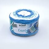  CANDY Gründl, Chenillegarn Bobbel,Farbverlaufsbobbel,Babywolle,mit Anleitung (Babydecke),200 Gr. Bobbel / 350 Meter LL, Flauschwolle, (02 blau-Mint)