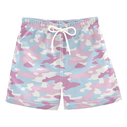 JUNZAN Sky Blue Boys Swim Trunks Toddler Swimming Trunks for Boy Beach Swim Shorts Camo